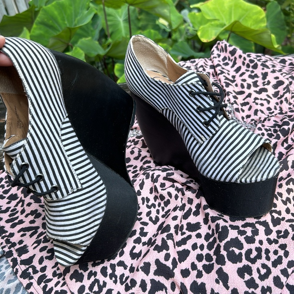 Striped Playform Heels